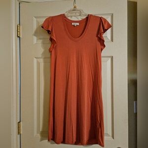 Ruffle sleeve tshirt dress